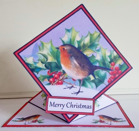 Spring top Robin with holly by Pam Stubley