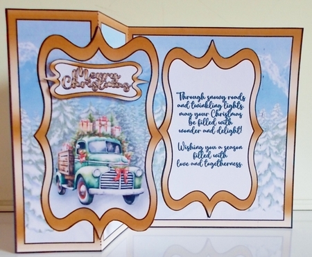 Christmas Truckin Fancy Foldback Card by Pam Stubley