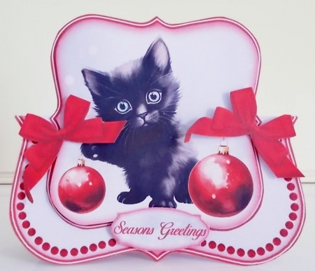 Christmas Cat Over The Edge Mini Kit  7X7 by Pam Stubley