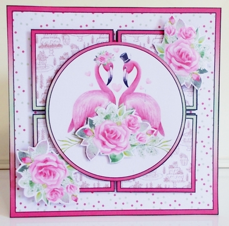 Flamingo Wedding 7 Inch Square by Pam Stubley