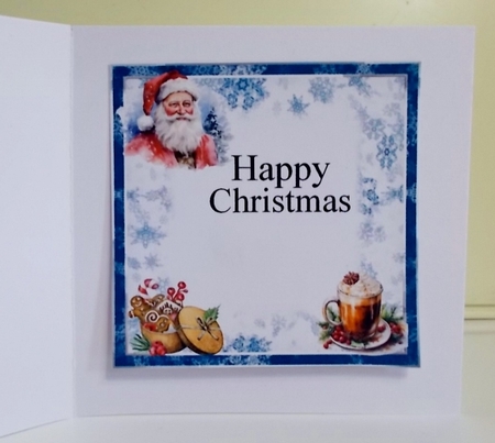 6x6 Santa with Cocoa and Cookies Happy Christmas Insert by Pam Stubley
