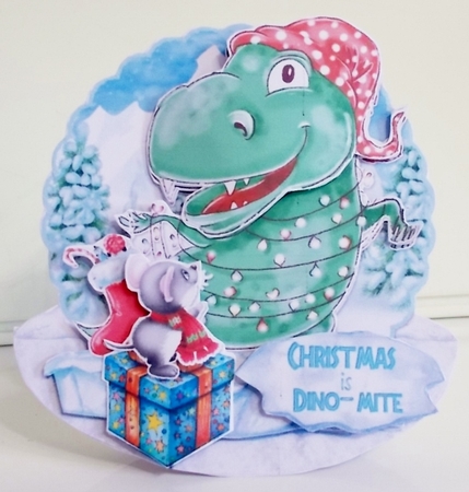 Prehistoric Christmas 2 Rocker Card by Pam Stubley