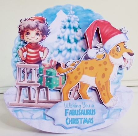 Prehistoric Christmas 6 Rocker Card by Pam Stubley