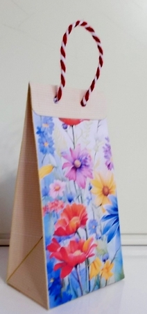 Wildflower and gingham pinch bag 3 by Pam Stubley
