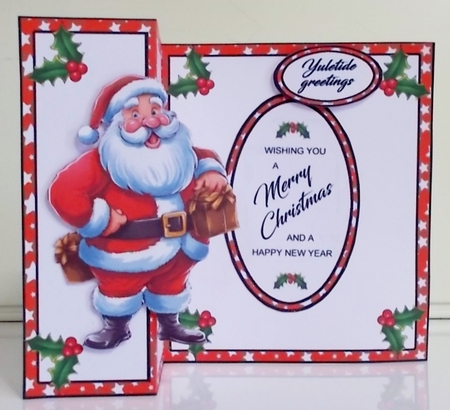 Fold back shaped Just Santa by Pam Stubley
