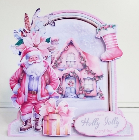 Rosey Christmas 1 XL Shaped Card Kit by Pam Stubley