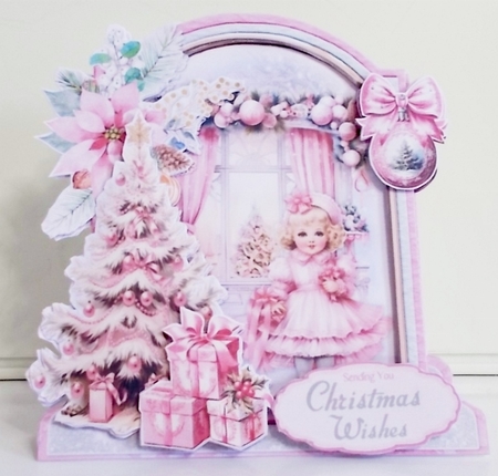 Rosey Christmas 2 XL Shaped Card Kit by Pam Stubley