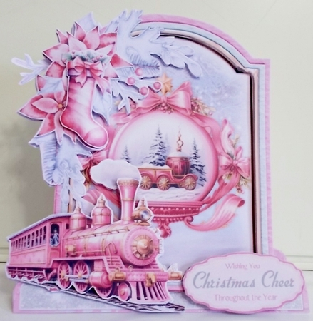 Rosey Christmas 3 XL Shaped Card Kit by Pam Stubley