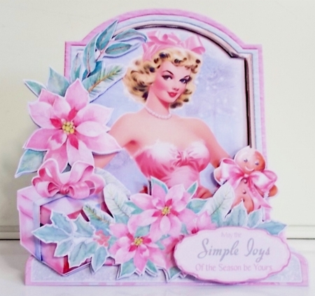 Rosey Christmas 7 XL Shaped Card Kit by Pam Stubley