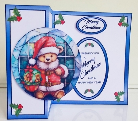 FB Stained glass Christmas Bear by Pam Stubley