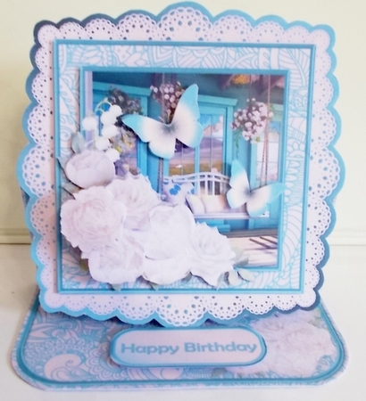 Porch Swing - Lace Edged Easel Card Mini Kit by Pam Stubley