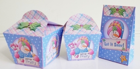 My Heart Belongs To Frosty Gift Boxes & Pinch Bag by Pam Stubley