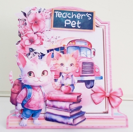 Back to School in the Pink 1 XL Shaped Card Kit by Pam Stubley