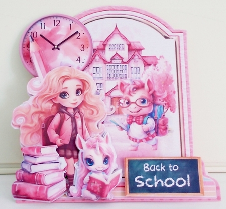 Back to School in the Pink 2 XL Shaped Card Kit by Pam Stubley