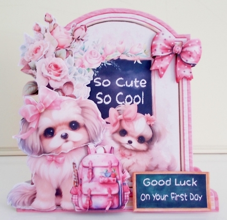 Back to School in the Pink 3 XL Shaped Card Kit by Pam Stubley