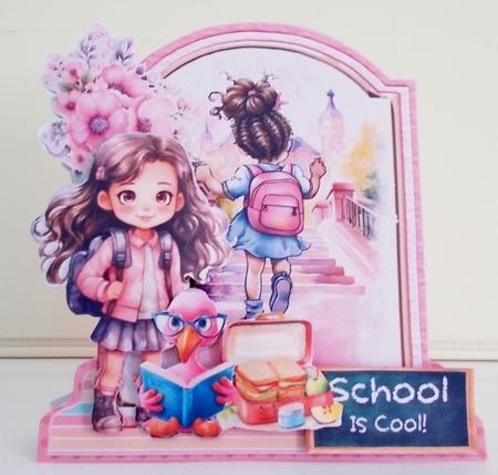 Back to School in the Pink 4 XL Shaped Card Kit by Pam Stubley