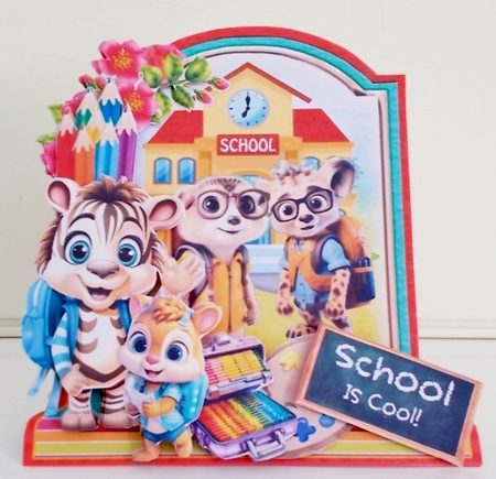 Back to School is Wild 5 XL Shaped Card Kit by Pam Stubley