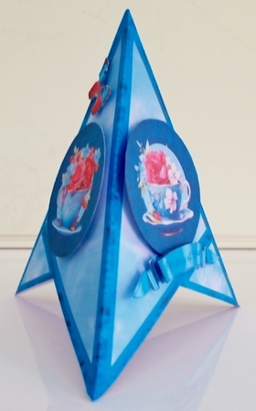 Blue Floral Cups Teepee Card Kit by Pam Stubley