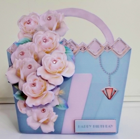 Cream Roses - Art Deco Bag Card Mini Kit by Pam Stubley