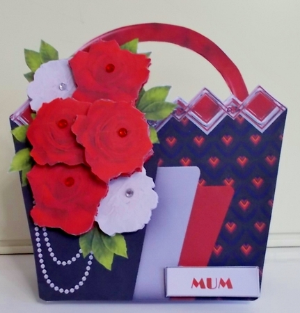 Red and White Flowers - Art Deco Bag Card Mini Kit by Pam Stubley