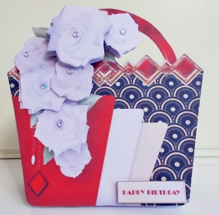 White Roses - Art Deco Bag Card Mini Kit by Pam Stubley