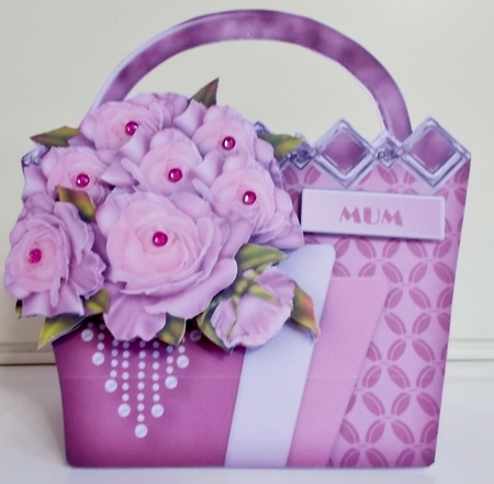 Faded Roses - Art Deco Bag Card Mini Kit by Pam Stubley