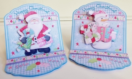 Santa & Snowman Mini Easel Cards by Pam Stubley