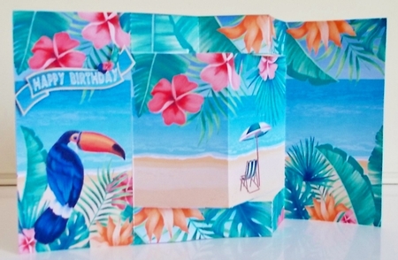 Tropical Toucan Tri Shutter Card by Pam Stubley