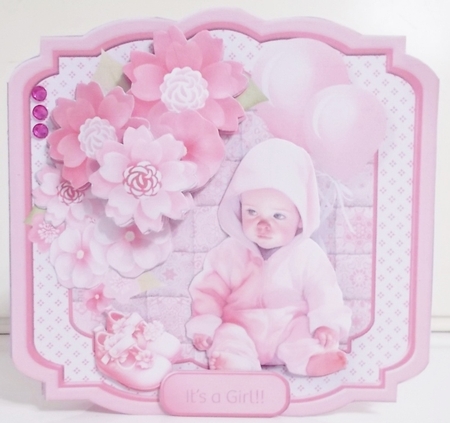 Pretty Baby Girl - Shaped Card Mini Kit by Pam Stubley