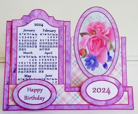 2024 Stepper calendar Pink roses by Pam Stubley