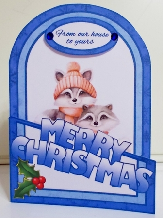 Cutaway Christmas Raccoon family by Pam Stubley