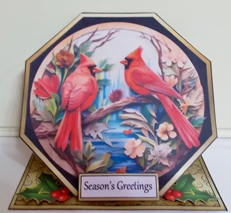 Octagon spring top Red Cardinals by Pam Stubley