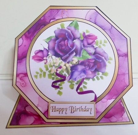 Octagon spring top Purple roses by Pam Stubley