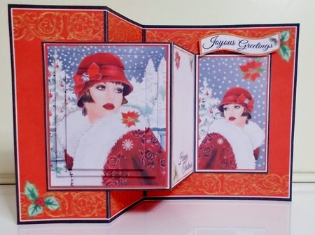 Art Deco Lady Pyramage Z Fold Card by Pam Stubley