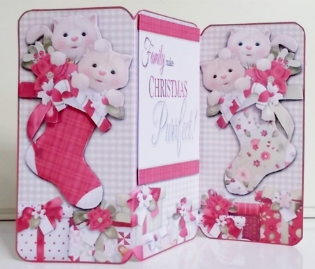 Kitty Cat Christmas Trifold and Envelope by Pam Stubley