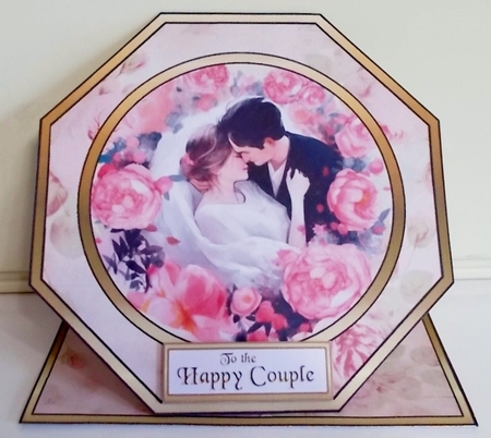 Octagon spring top Pink roses wedding by Pam Stubley