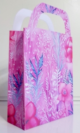 Pink boho Christmas gift bag 1 by Pam Stubley