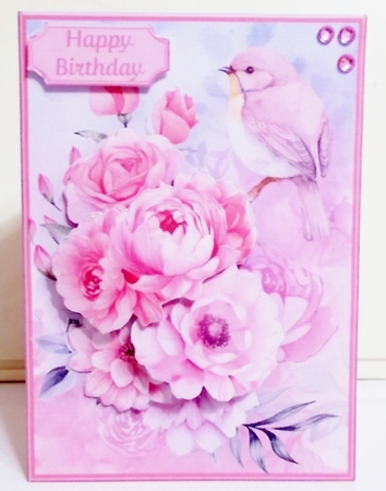 Pink Flowers - 5 x 7 Card and Envelope Mini Kit by Pam Stubley