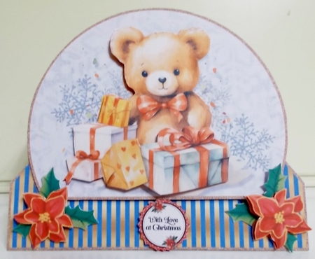 Christmas Gift Bears Tent Card & Toppers-3 by Pam Stubley