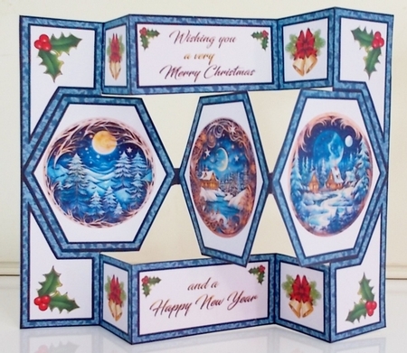 Hexagon shutter Winter scenes by Pam Stubley