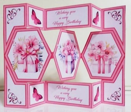 Hexagon shuttter Birthday boxes by Pam Stubley