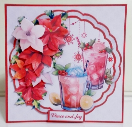 Christmas Cocktails - Decoupage Card Mini Kit by Pam Stubley