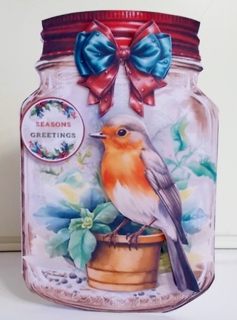 Christmas Robin Mason Jar 02 Mini Page Kit by Pam Stubley