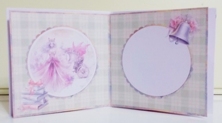 Traditional Christmas 45: Winter Fairy & Carriage 5 x 5 Card Insert with Green Plaid Background by Pam Stubley