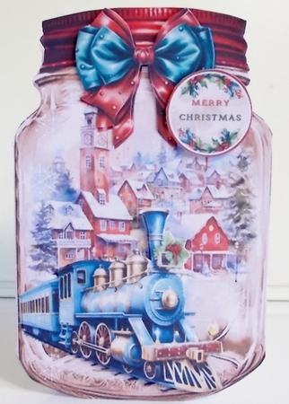 Christmas Train Mason Jar 03 Mini Page Kit by Pam Stubley
