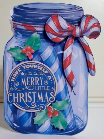 Candy Cane Mason Jars Kit-6 by Pam Stubley