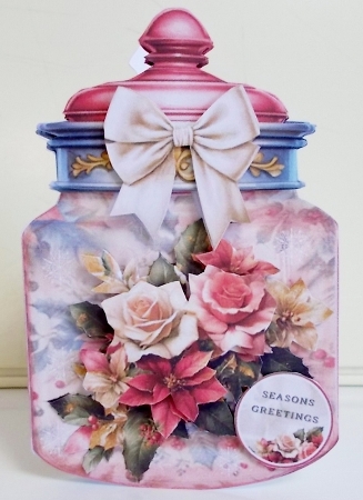 Beautiful Floral Christmas Jar Shaped Mini Page Kit by Pam Stubley