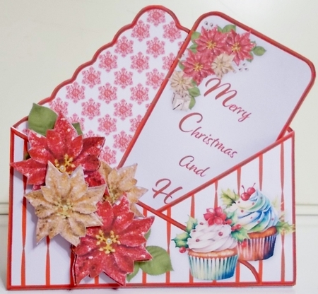 Christmas Cupcakes - Stand-up Envelope Card Mini Kit by Pam Stubley