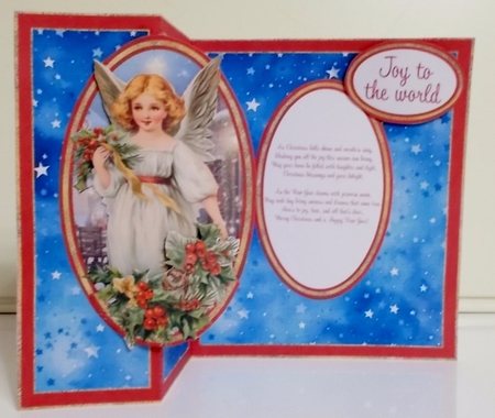 Angel with Holly Oval Foldback by Pam Stubley
