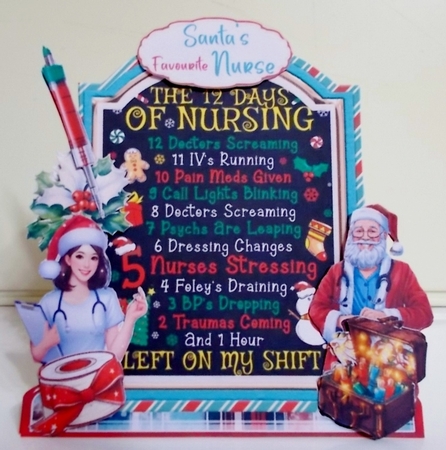 The Nurse that Stole Christmas 2 XL Shaped Card Kit by Pam Stubley